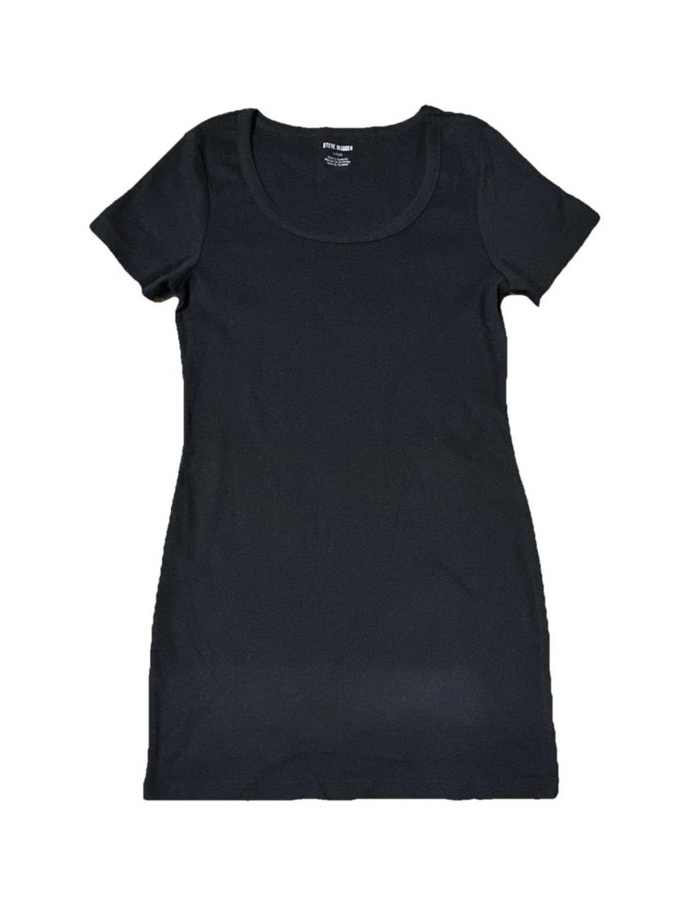 Steve Madden Black Ribbed Tee Top‎ - L/G